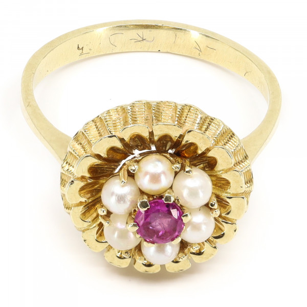 Vintage Rubin Ring Perlen