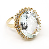 Vintage Statement Aquamarin Ring Brillanten Vintage Statement Aquamarin Ring Brillanten