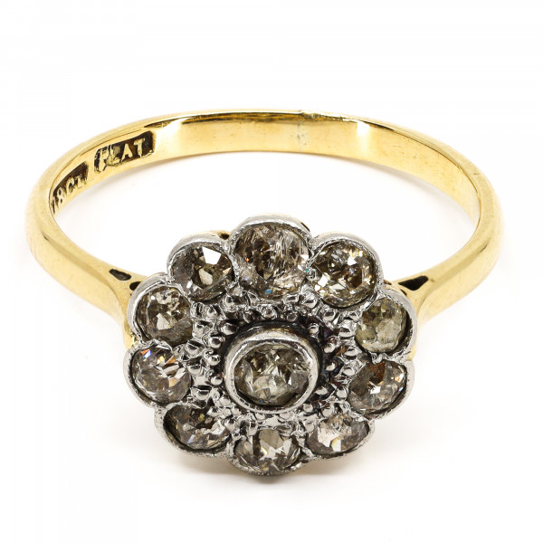 Antiker Ring Blume Diamanten