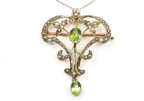 Jugendstil Peridot Anhänger