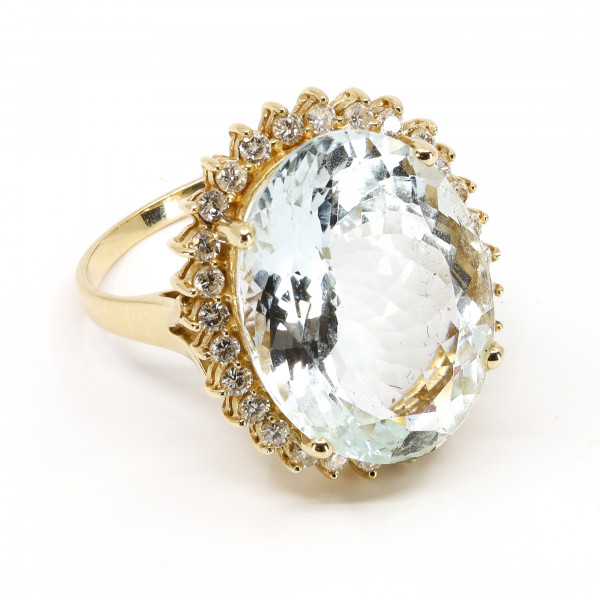 Vintage Statement Aquamarin Ring Brillanten