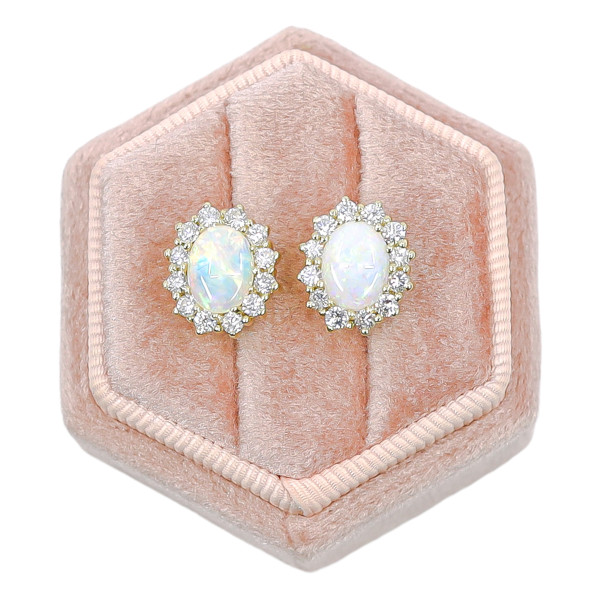 Opal Ohrringe Diamanten