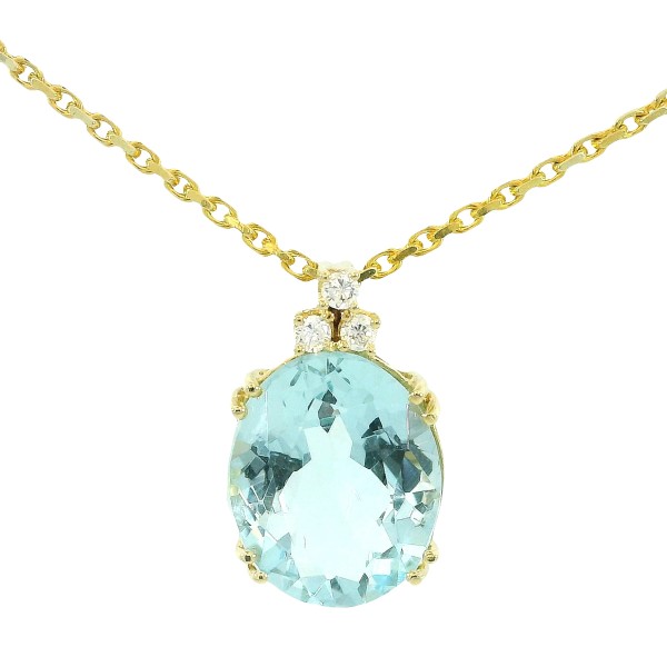 Vintage Aquamarin Anhänger mit Kette