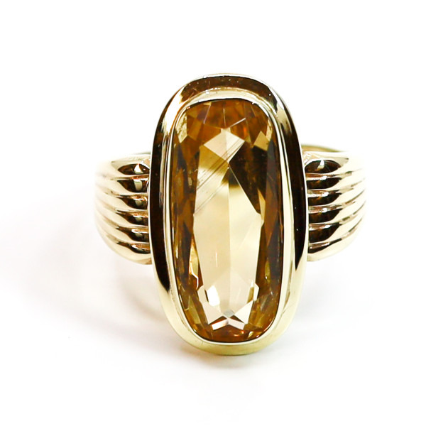 Citrin Ring Art Deco