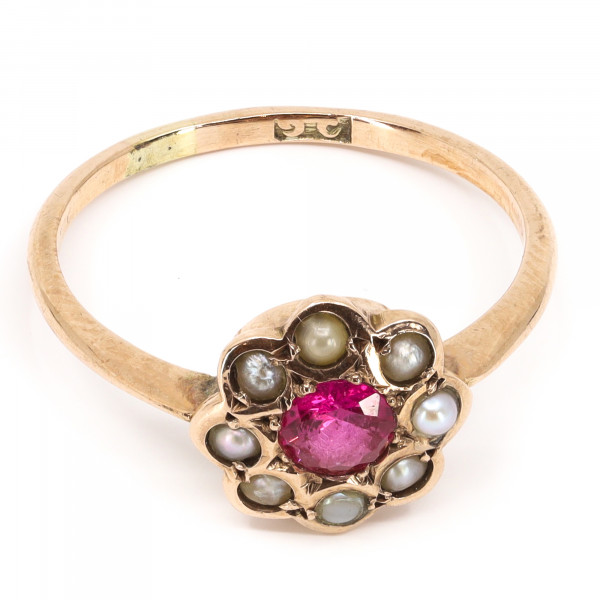 Rubin Blüte Ring