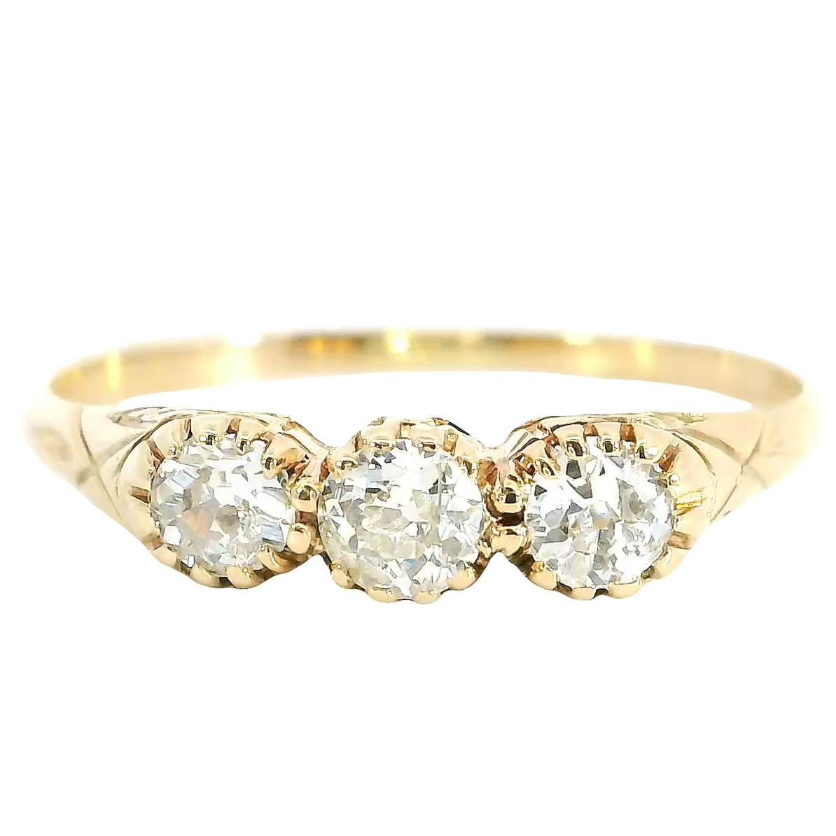 ringe um 1900 Antiker Ring um 1900 14 Karat Gold Diamanten Antike Ringe Antiquina