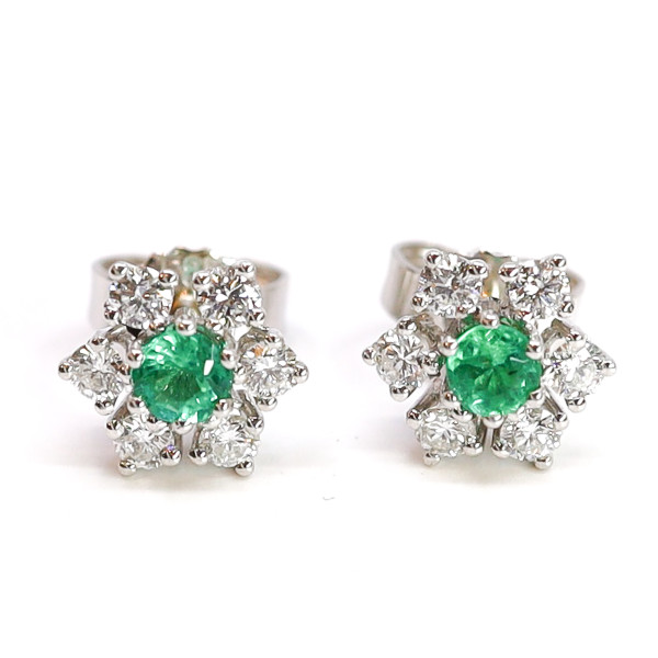 Vintage Smaragd Ohrringe Brillanten