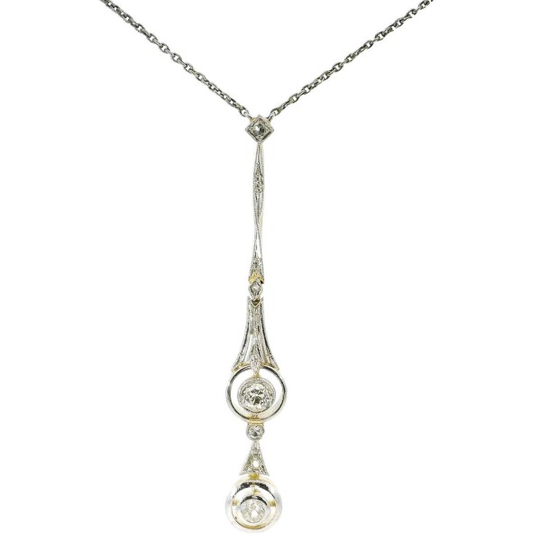 Art Deco Collier Tropfen Diamanten