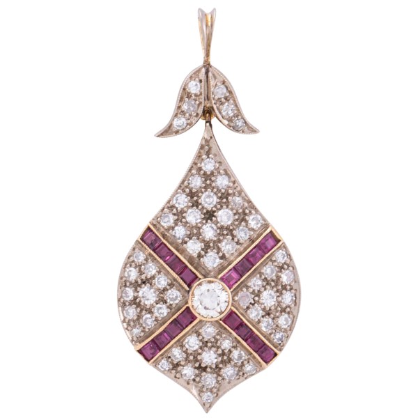Art Deco Stil Diamanten Rubine