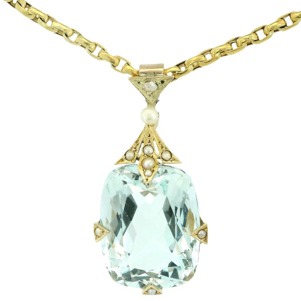 Antiker Anhänger Aquamarin