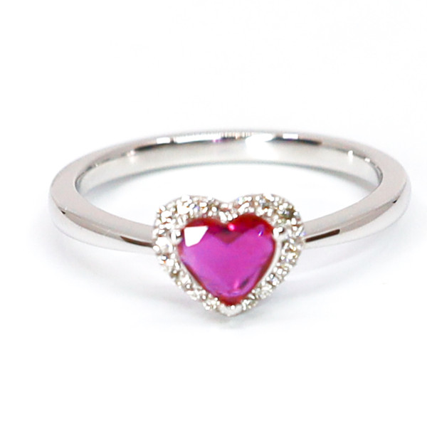 Rubin Herz Ring Diamanten