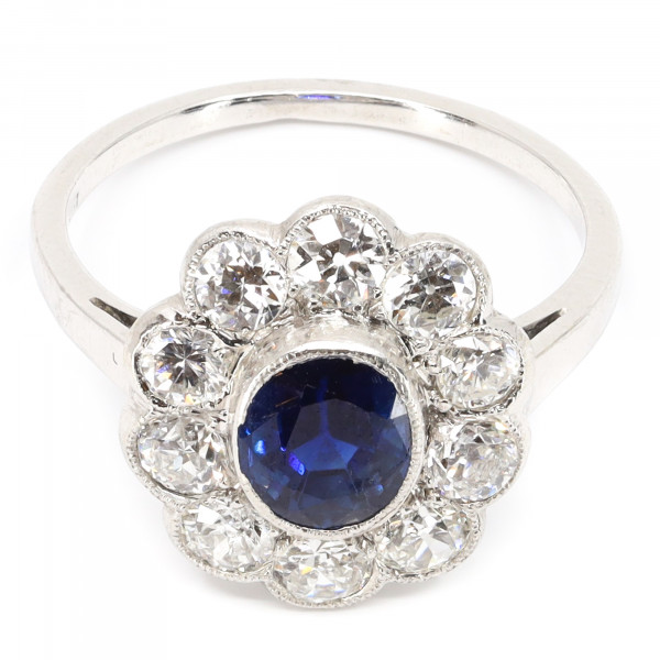 Ring Lady Di Saphir Diamanten