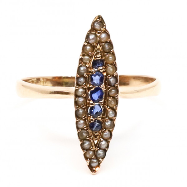 Antiker Ring Marquise Navette Schiffchenform