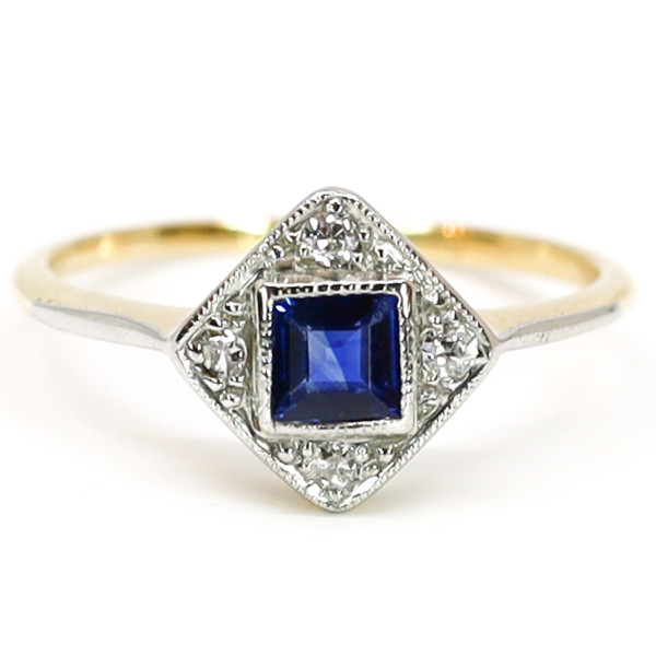 Art Deco Ring Saphir 