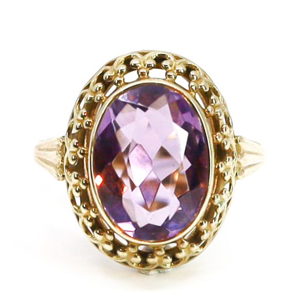 Antiker Amethyst Ring Gelbgold