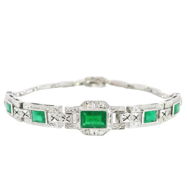 Art Deco Armband Smaragde 